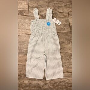 Carter's White and Blue Striped Romper